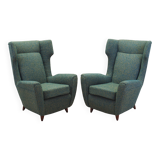 Green armchair, Italian design, 1970s, production: Italy