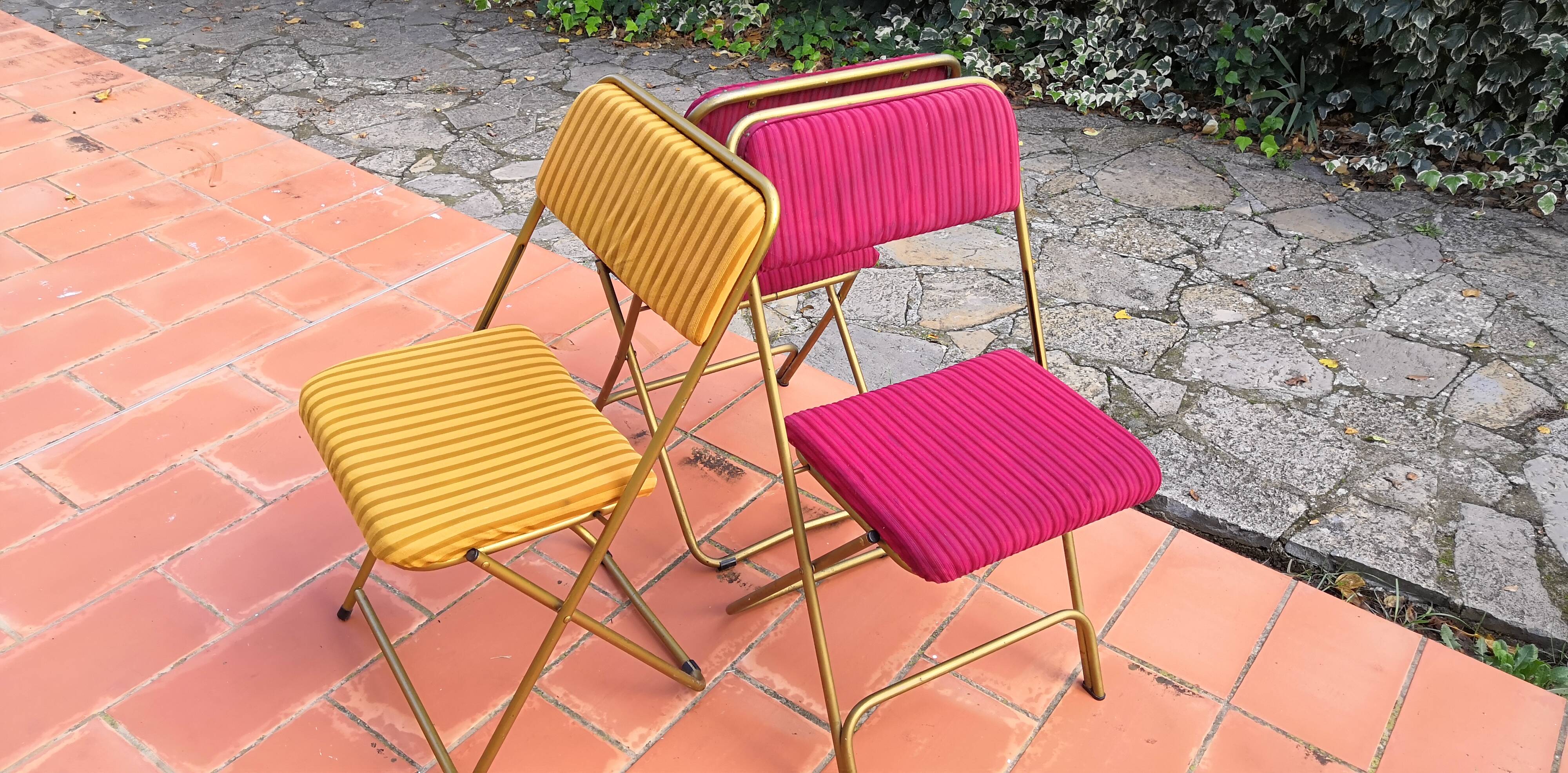 Lafuma vintage folding chair chantazur, france 1960