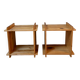 Pair of cubist pine bedside tables