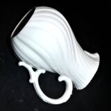 Antique Sarreguemines porcelain pitcher, plain Viennese pattern