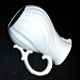Antique Sarreguemines porcelain pitcher, plain Viennese pattern