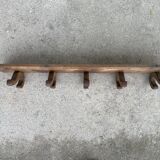 Wooden wall-mounted coat rack with 5 hooks