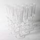 Ensemble de 10 flûtes à champagne vintage en cristal, verre à pied italien transparent.