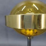 1970s Space Age Table Lamp Brass Glass Kamenický Šenov