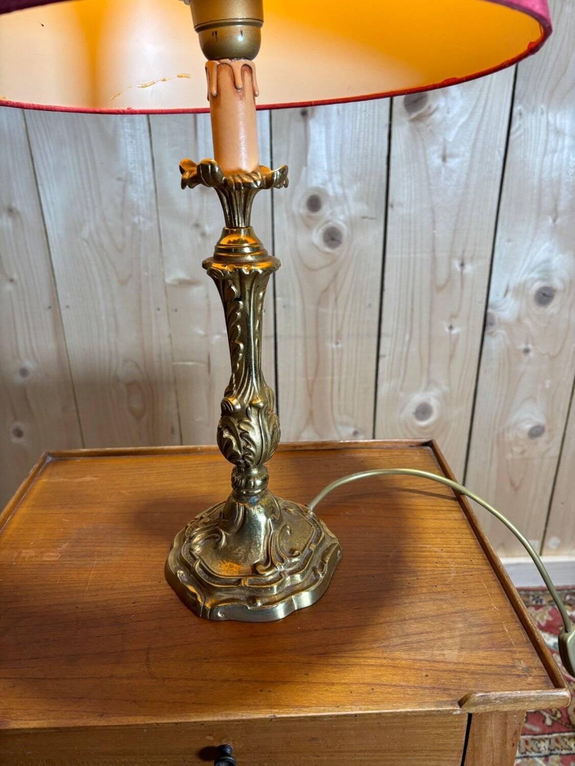 Série de 3 lampes en bronze Louis XV