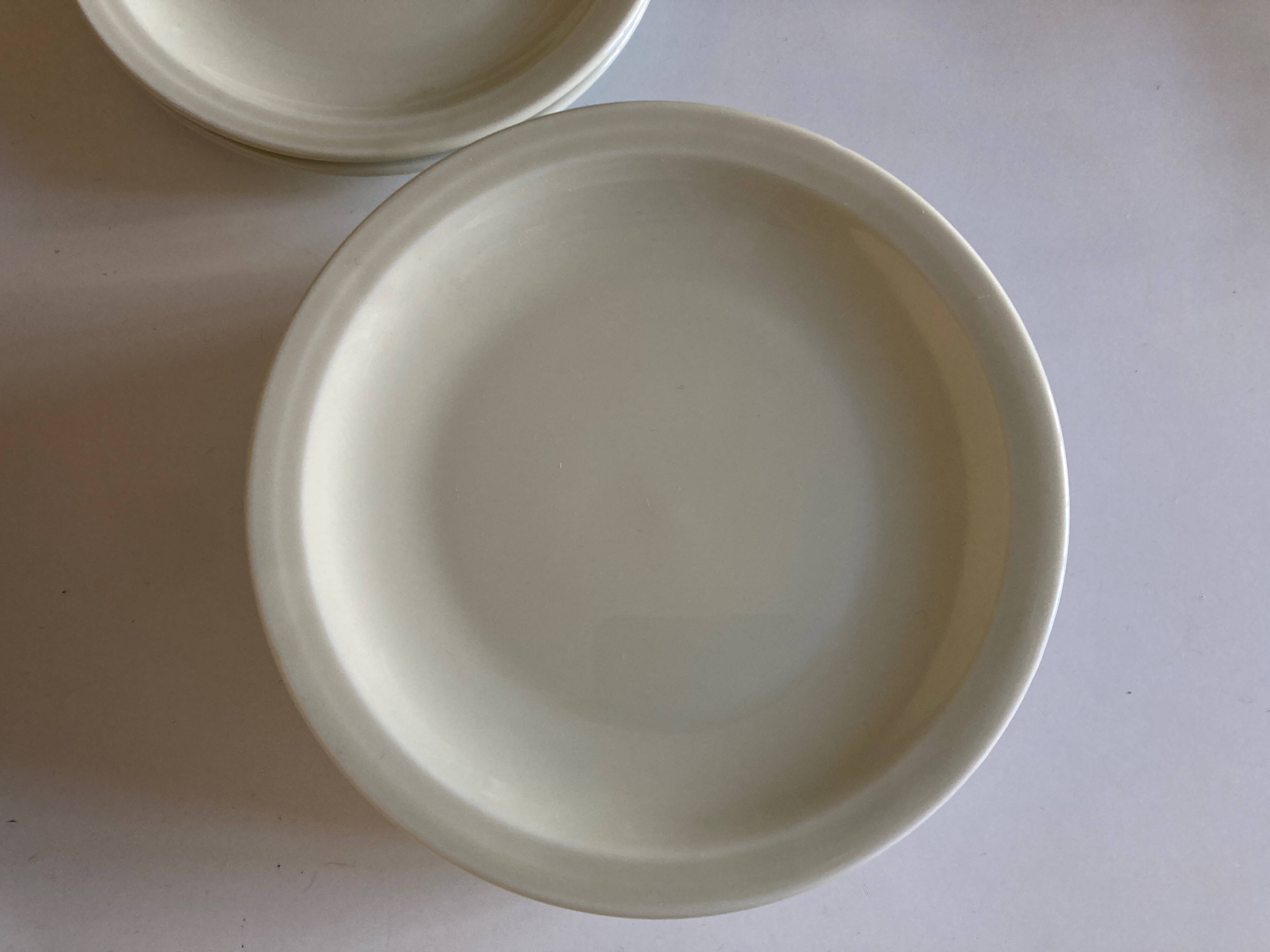 Set of 10 Havilland ivory modernist dessert plates 1960
