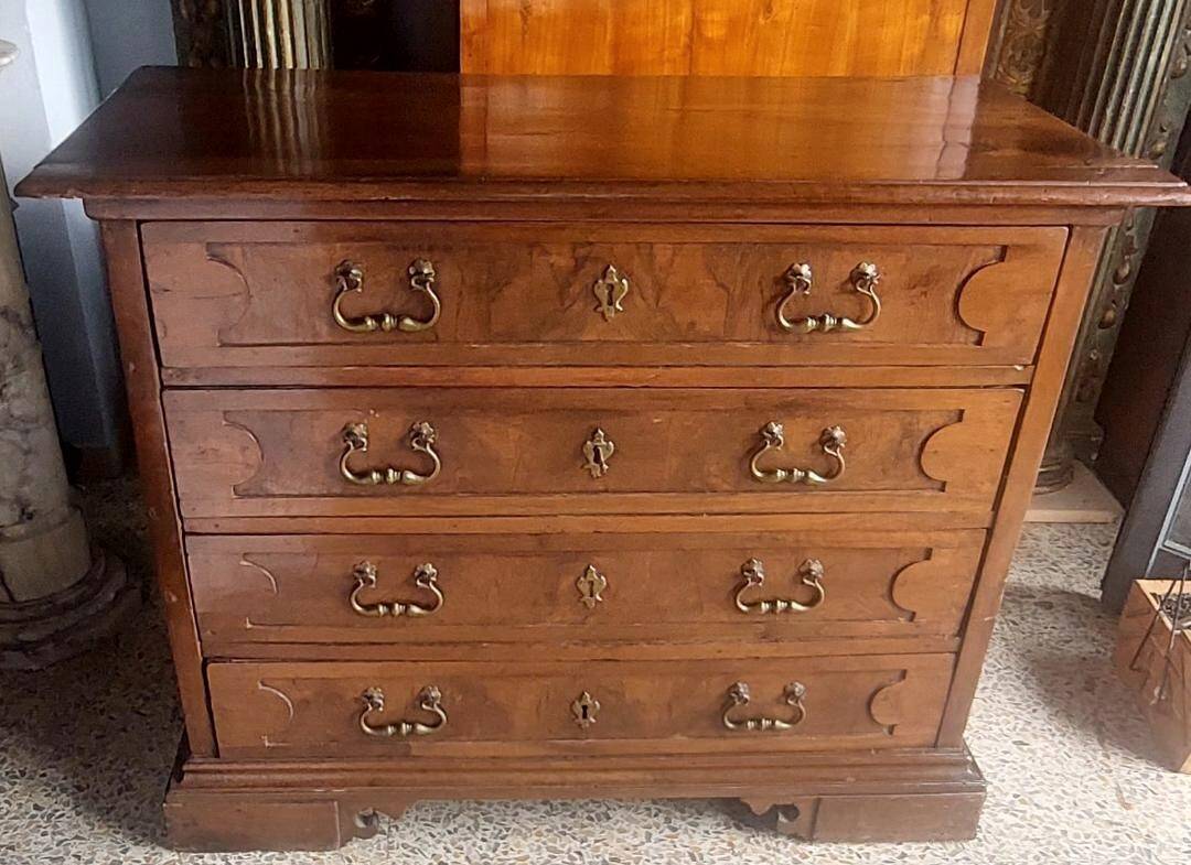 17th-century walnut antique chest of drawers