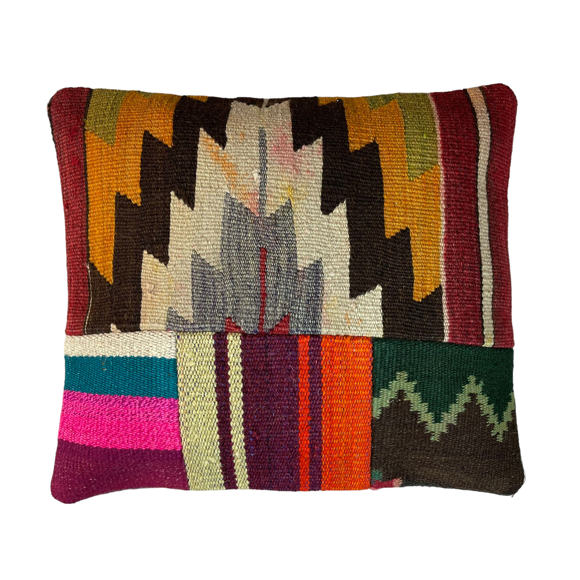 Vintage turkish patchwork cushion cover , 40 x 40 cm
