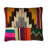 Housse de coussin en patchwork turc vintage, 40 x 40 cm