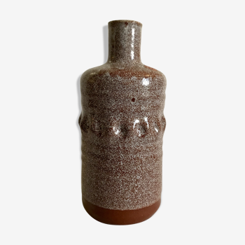 Accolay bottle vase, art sandstone, circa 1960. Vintage ceramics Made in France.