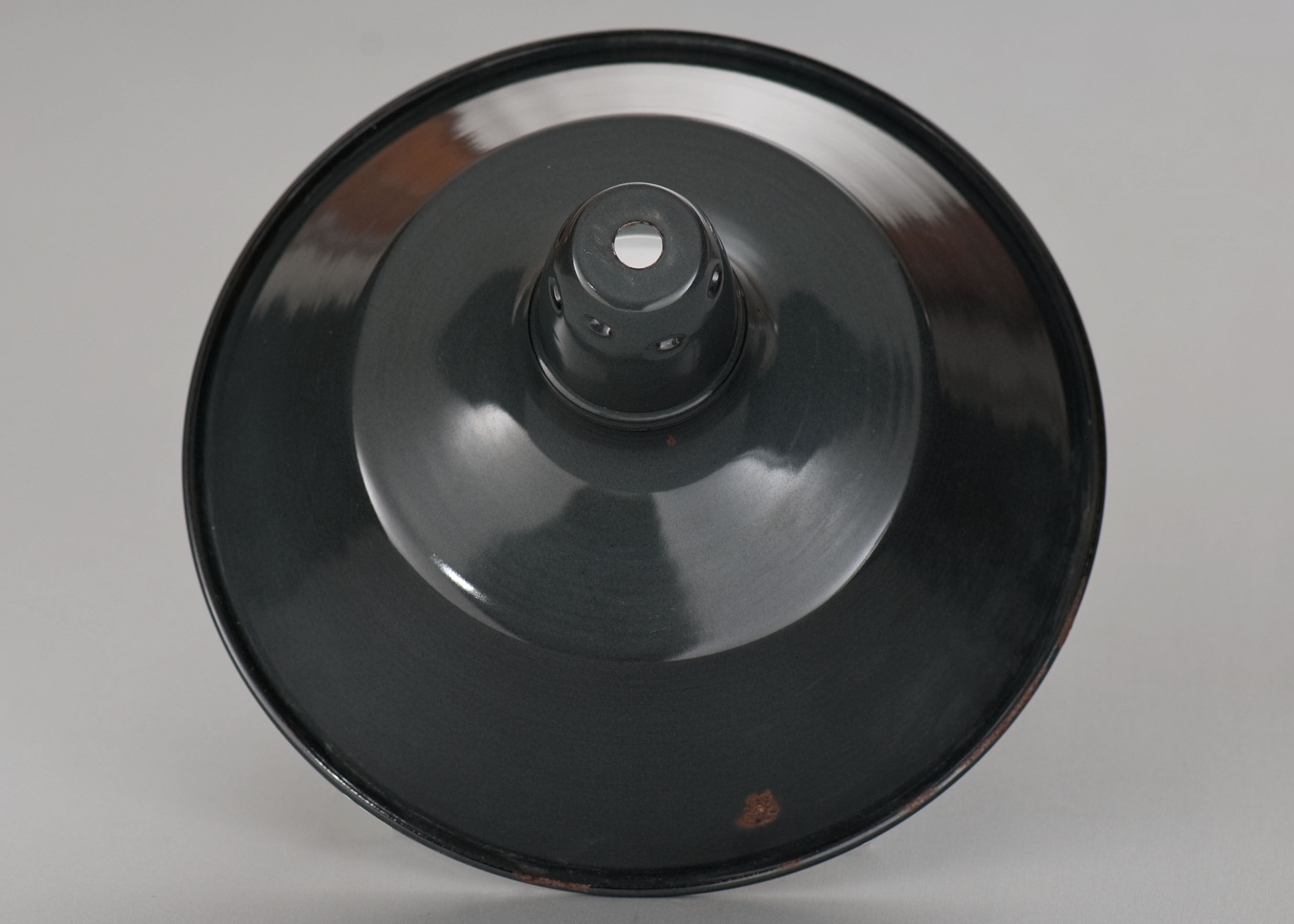 Industrial suspension in enamelled sheet anthracite gray 36cm size M 1960