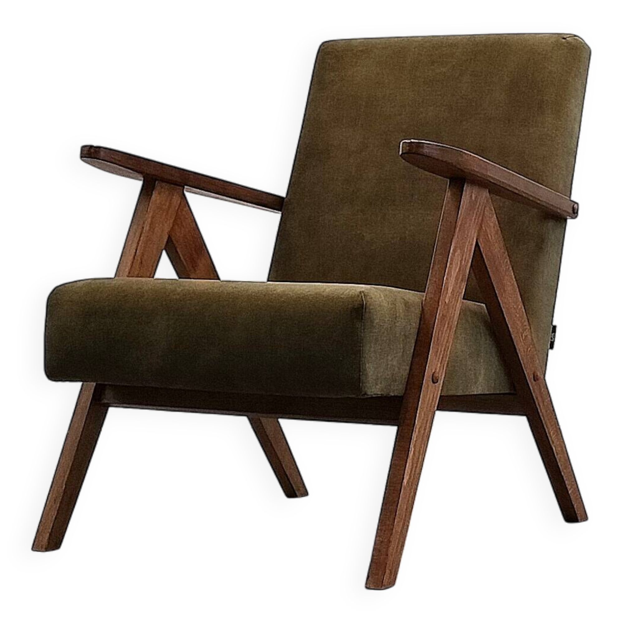 Mid Century Easy Chair Model B - 310 Var in Forest Green Velvet