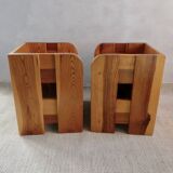 Pair of solid pine bedside tables
