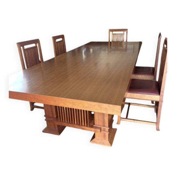 « Ensemble Frank Lloyd Wright une table et ses huit chaises