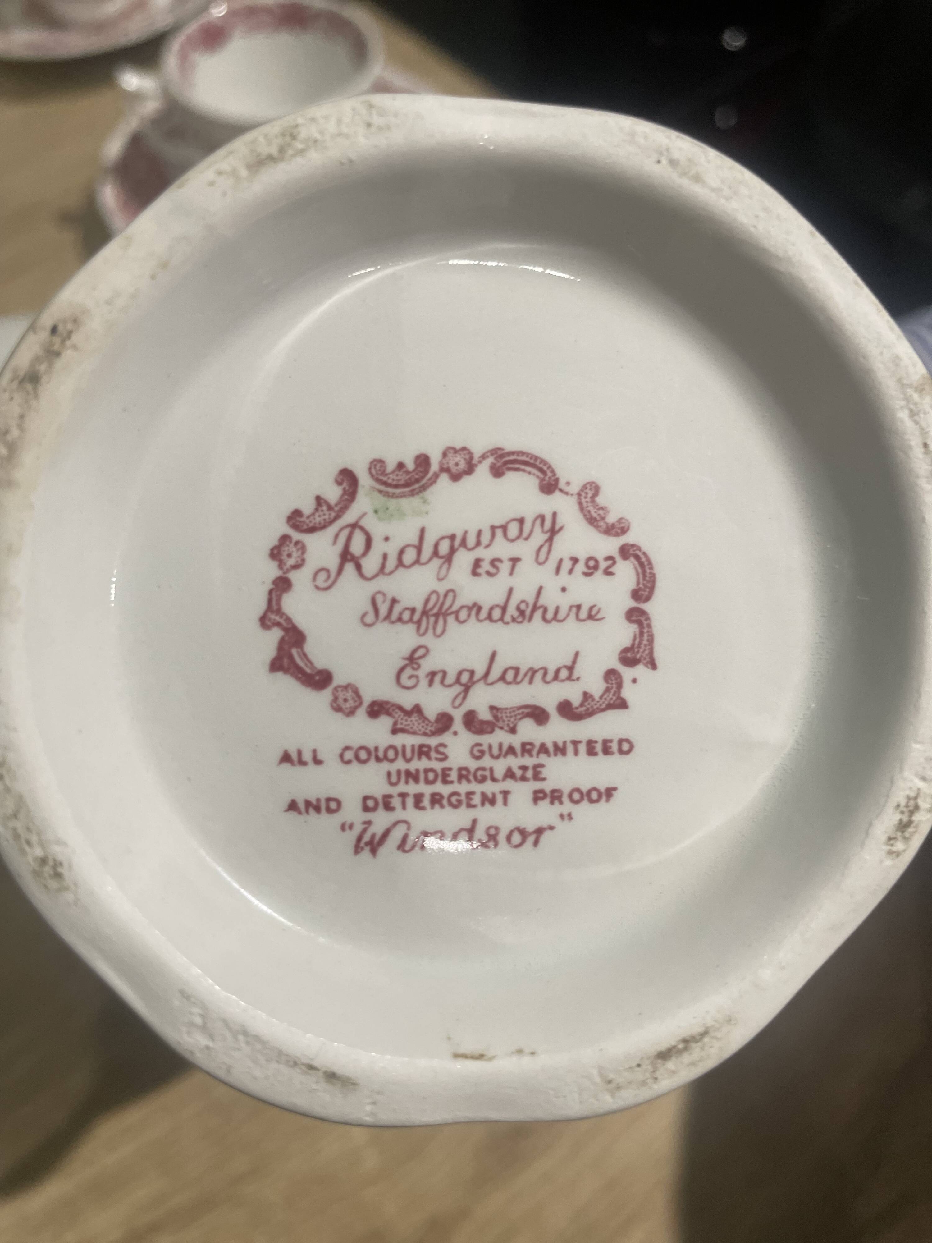 Ridgway pink english porcelain coffee service