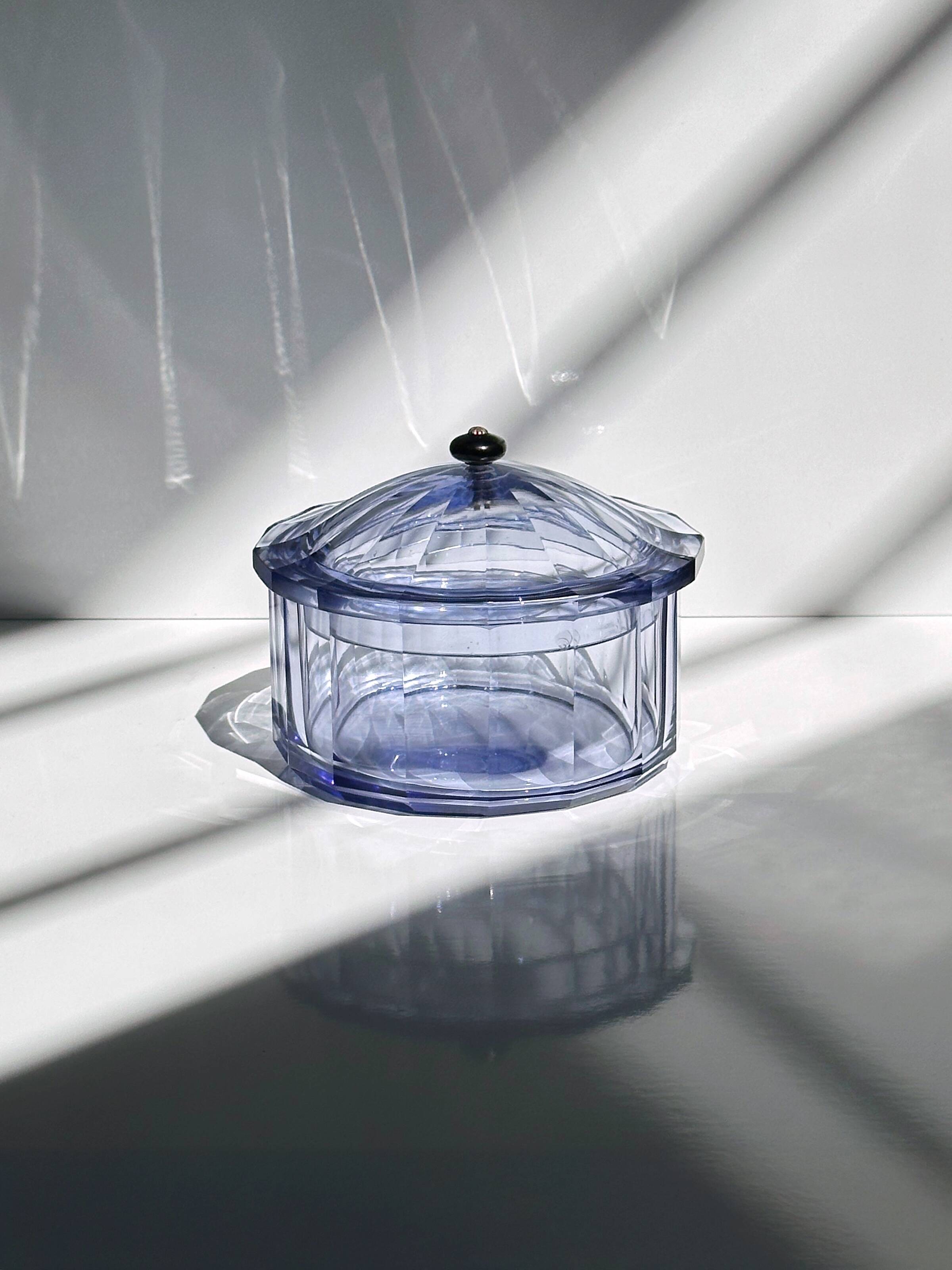 Italian Art Deco 1930s Crystal Glass Bonbonniere