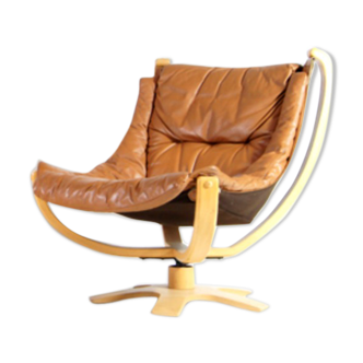 Fauteuil skippers des années 70 chêne