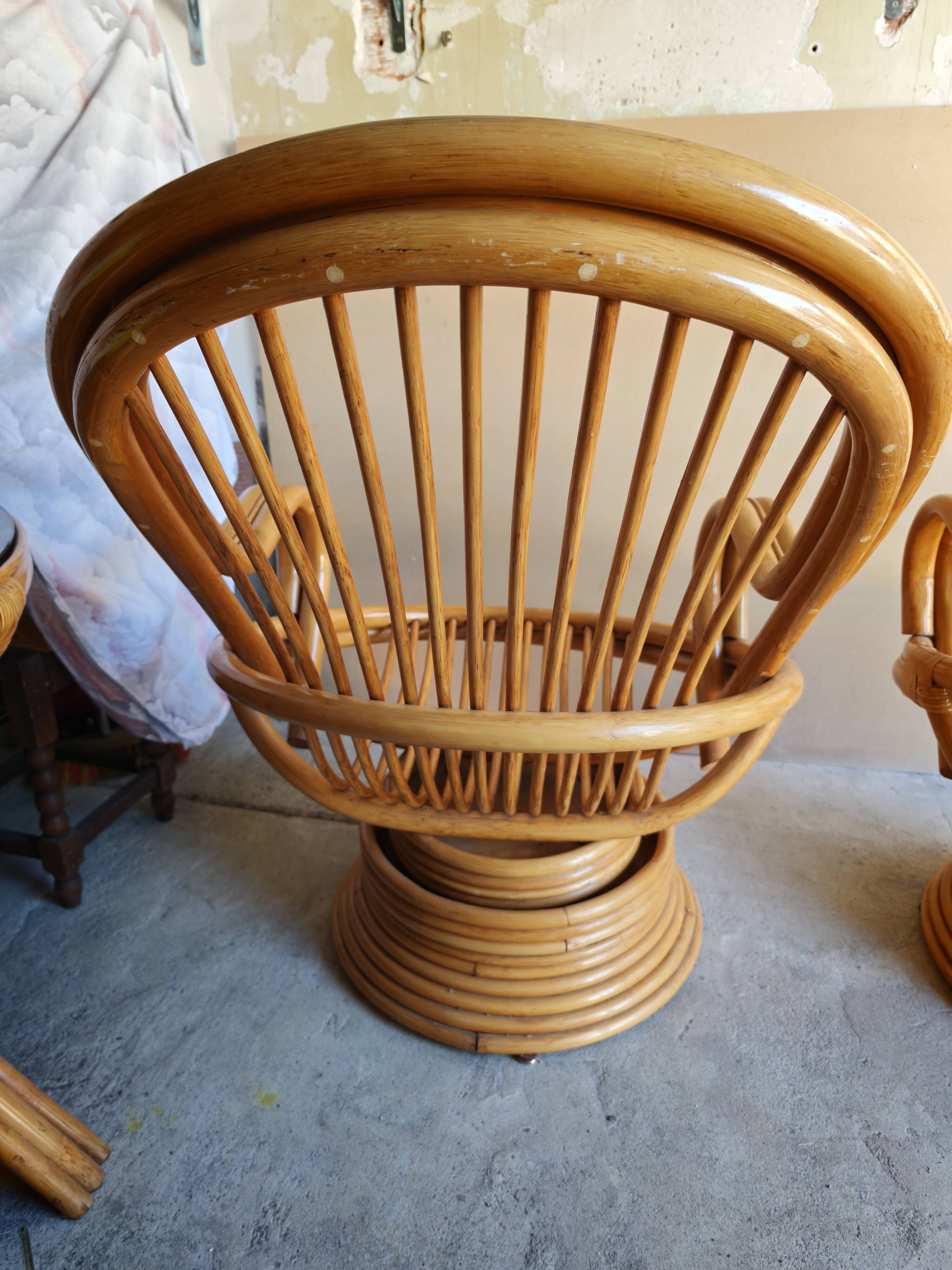 Fauteuil en bambou année 70