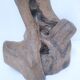 Brutalist solid patinated wood lamp foot