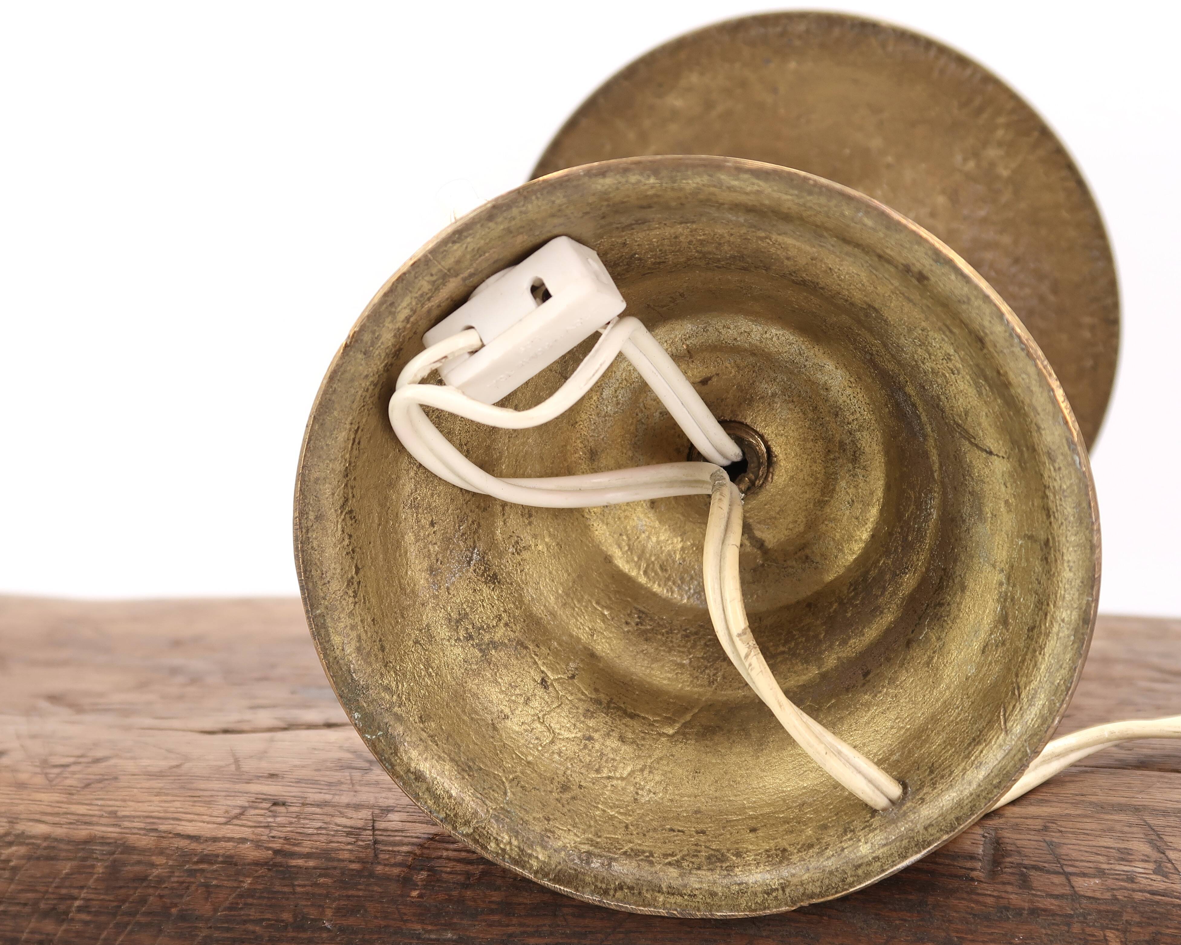 Golden brass column lamp, 1960s