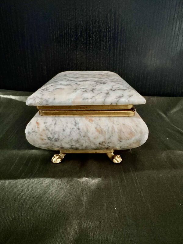 Vide poche, boite en marbre gris bleu années 60 Italie vintage