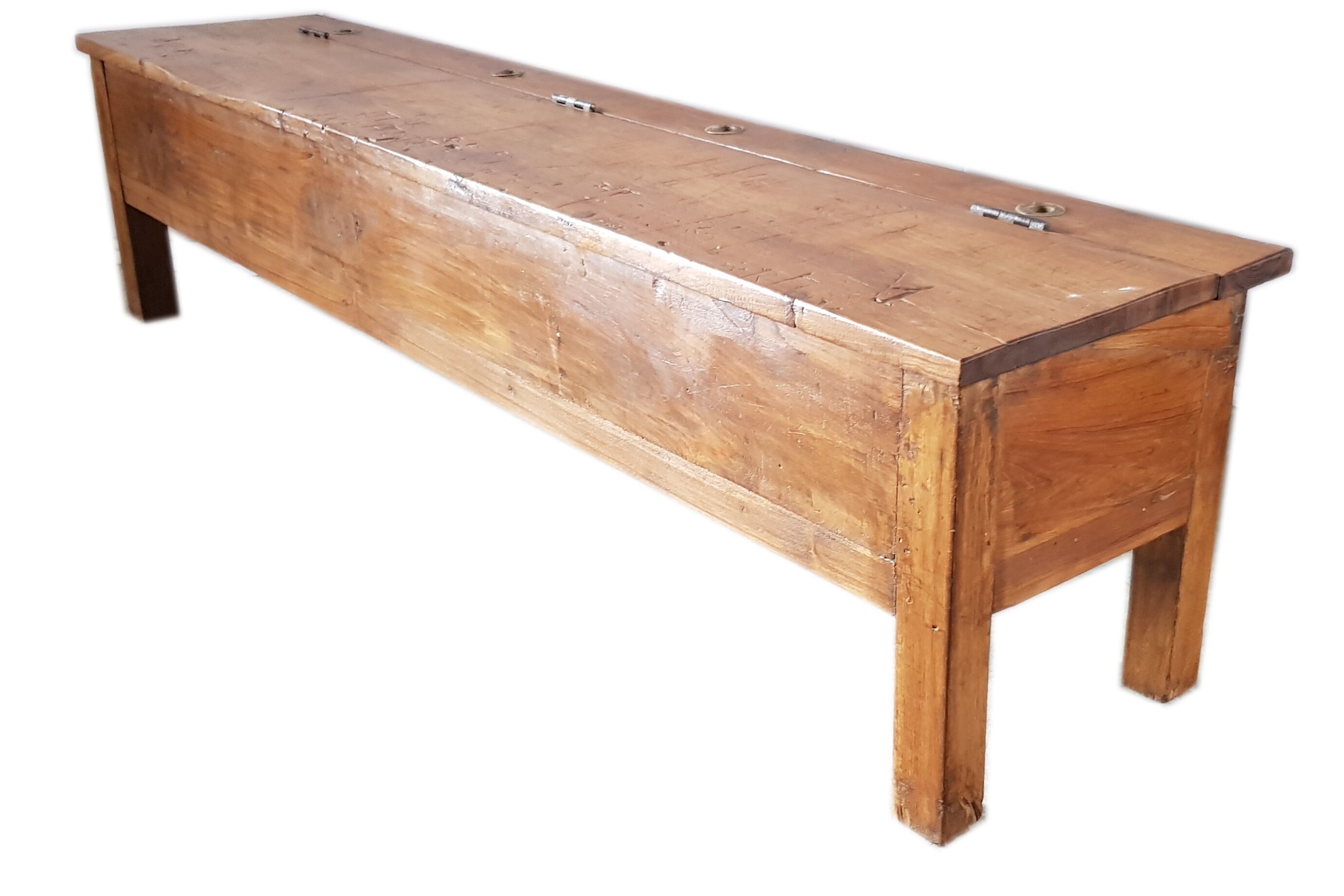 Chest, bench in teak