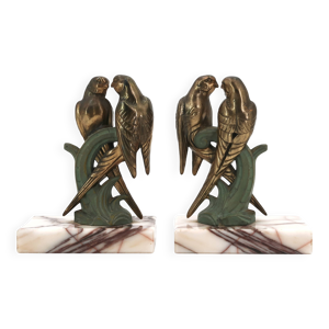 Paire de serre-livres - art deco marbre