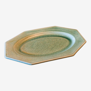 Emerald green Charolles faience dish