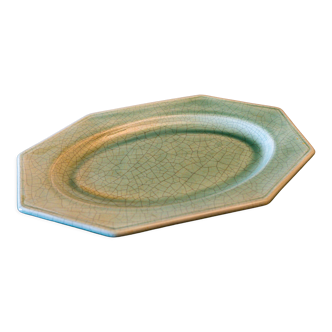 Emerald green Charolles faience dish