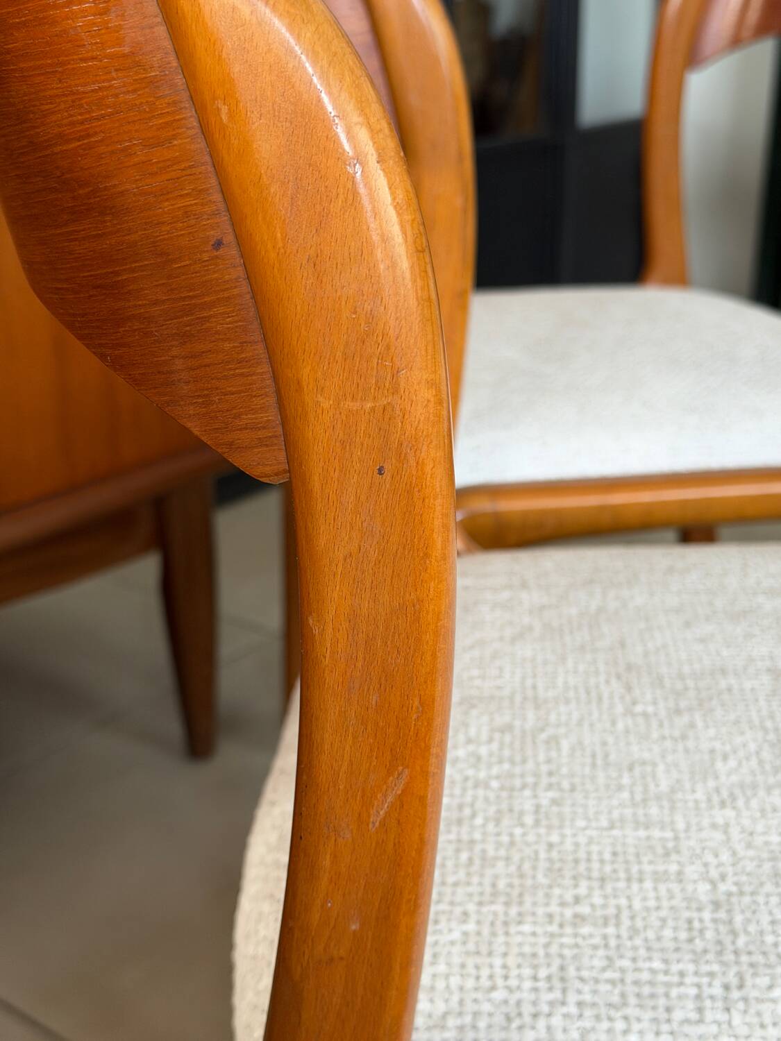 Set of 6 vintage Baumann sled chairs