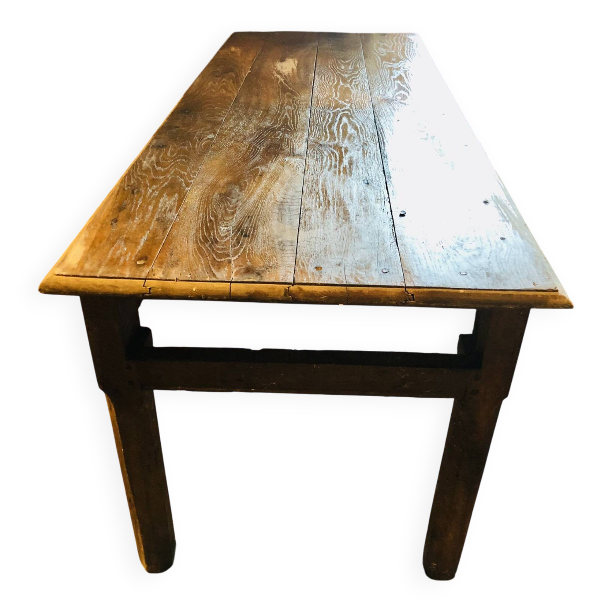 Large country table in cherry wood, late 1800s