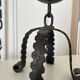 Brutalist iron candlestick Folk art