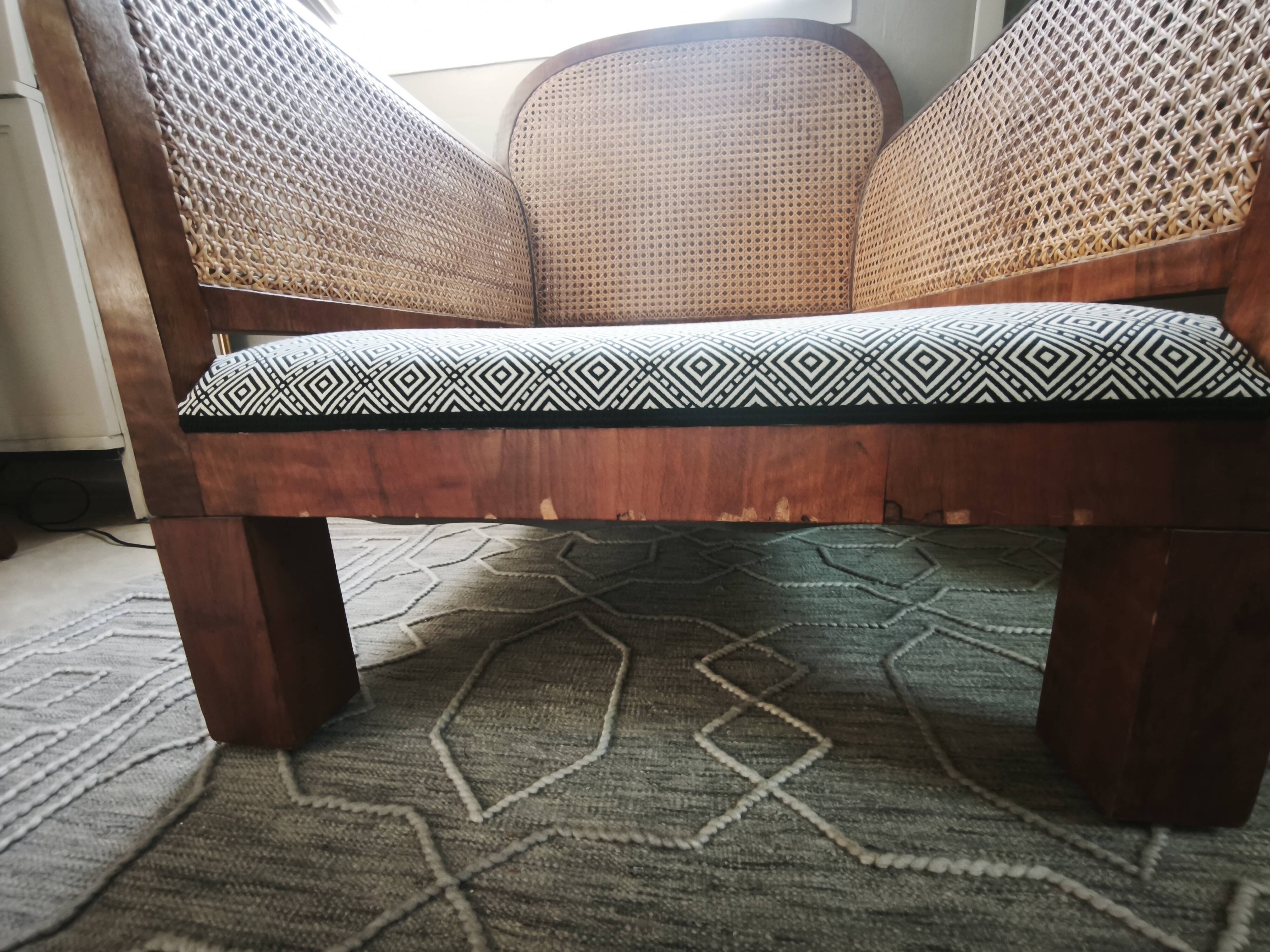 double caned armchair