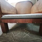 double caned armchair