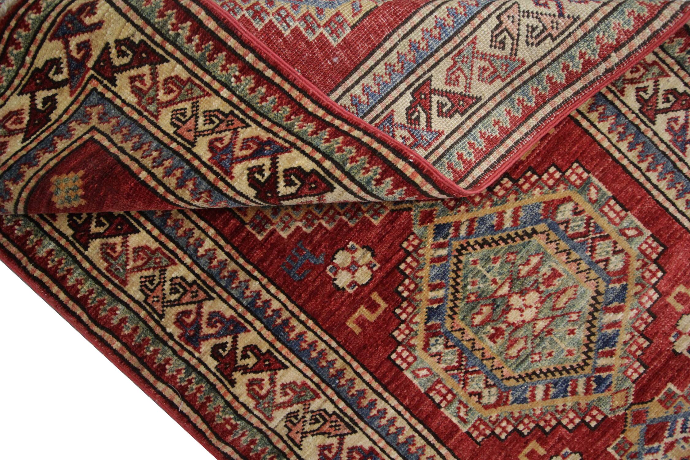 Kazak Oriental Runner Rug, Central Asian Hallway Stair Runner 300 x 68 cm