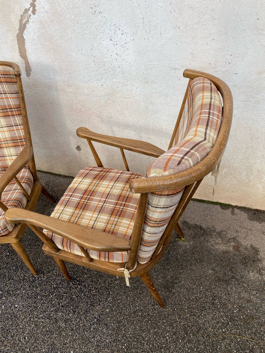 Pair of Baumann fan armchairs