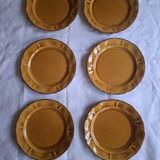 6 ochre earthenware plates from Haute Provence