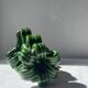 Lot of woven ceramic candle holders in green Vallauris.