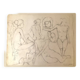 Nude pencil drawing