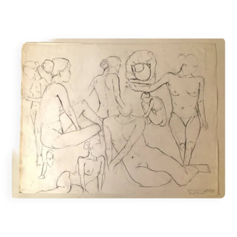 Nude pencil drawing