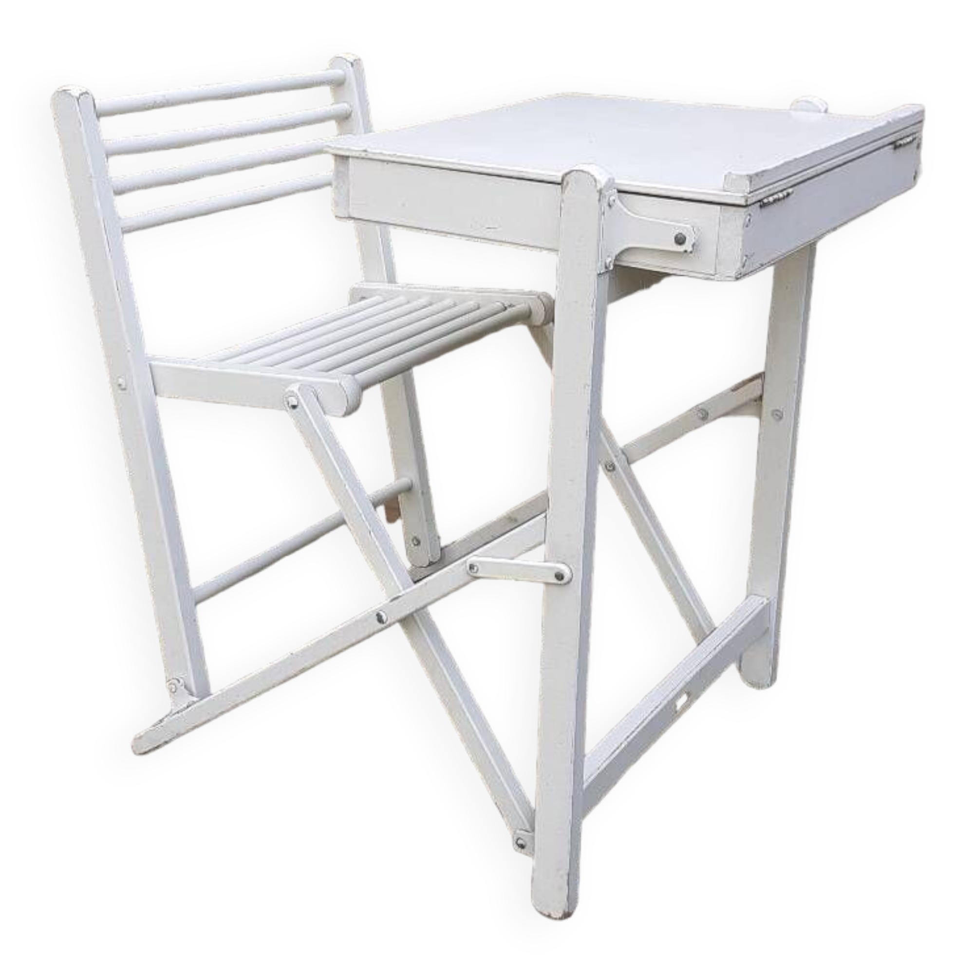 Vintage folding children's desk in lacquered wood from the 70s