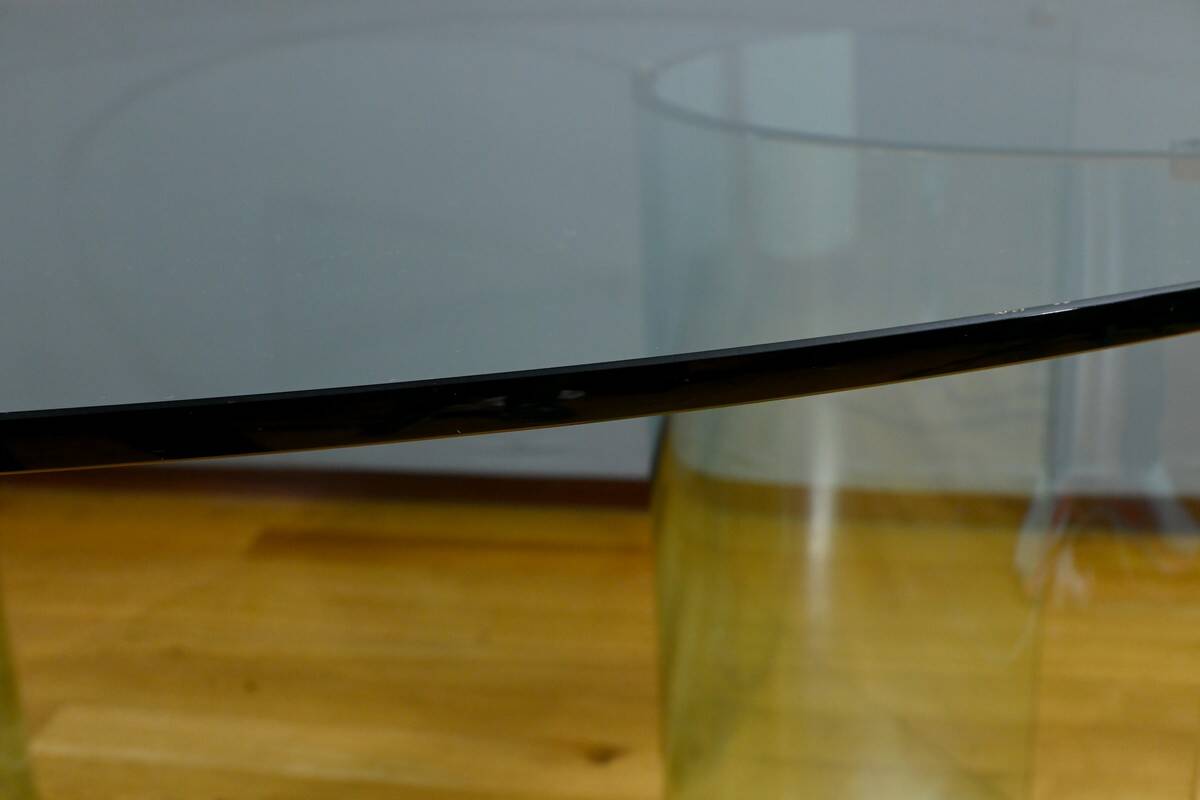 Oval Glass Table, attributed to Fiam, Italy – 1980