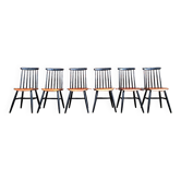 Suite of 6 Scandinavian Fanett chairs by Ilmari Tapiovaara, vintage seating furniture