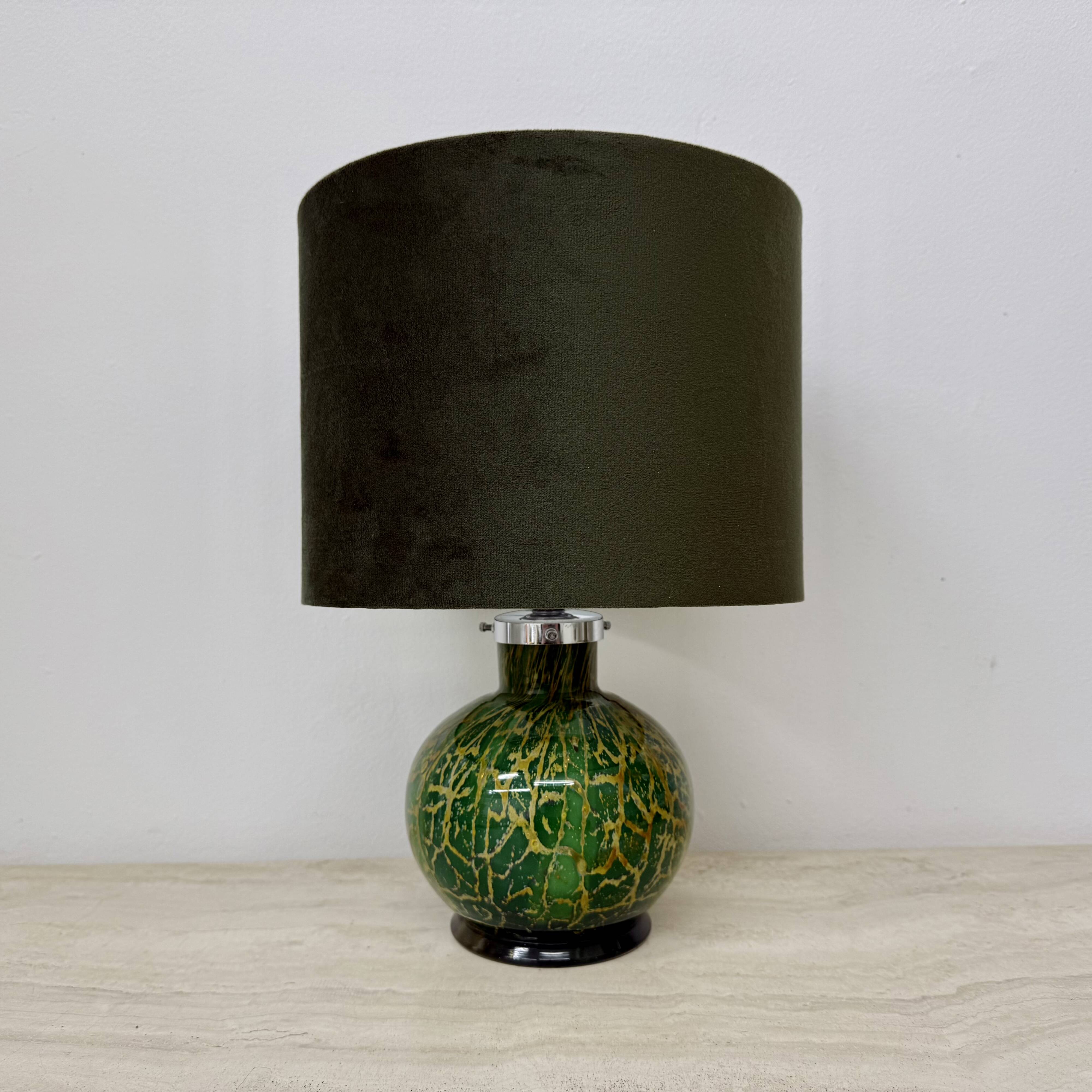 Lampe de table WMF Ikora par Karl Wiedmann en verre vert, années 1930