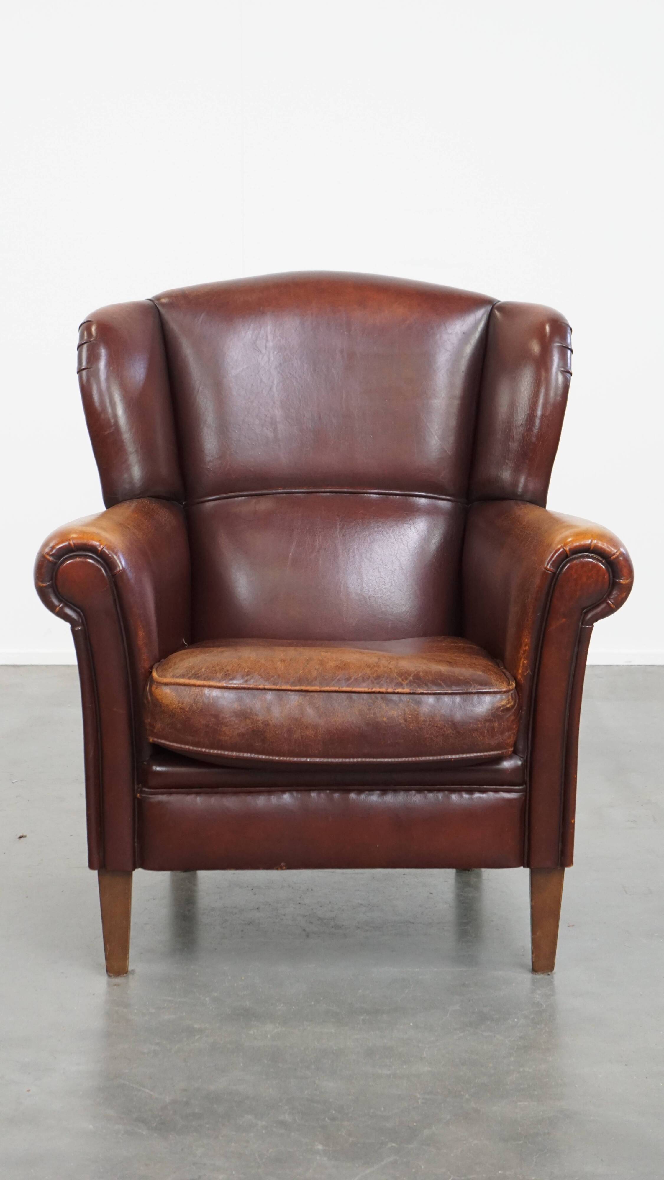Sheepskin Leather Wingback Chair