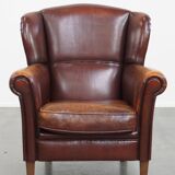 Sheepskin Leather Wingback Chair