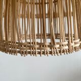 Rattan pendant lamp or light in the shape of an Asian lantern