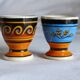 Paire de coquetiers, faience, Quimper.