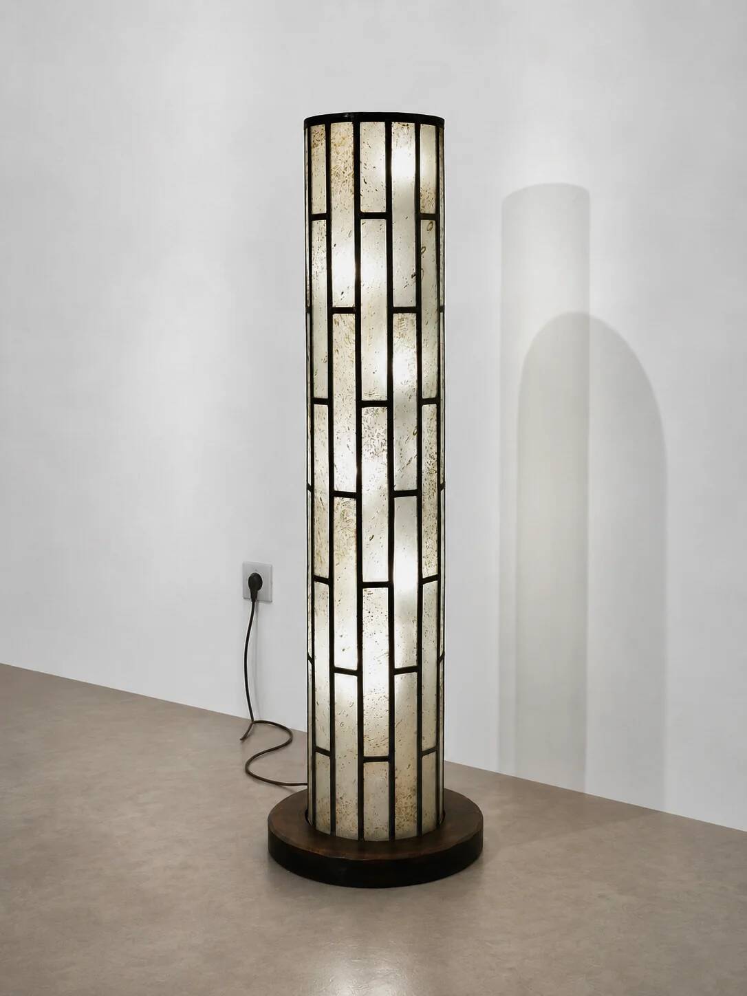 Architectural stained glass floor lamp