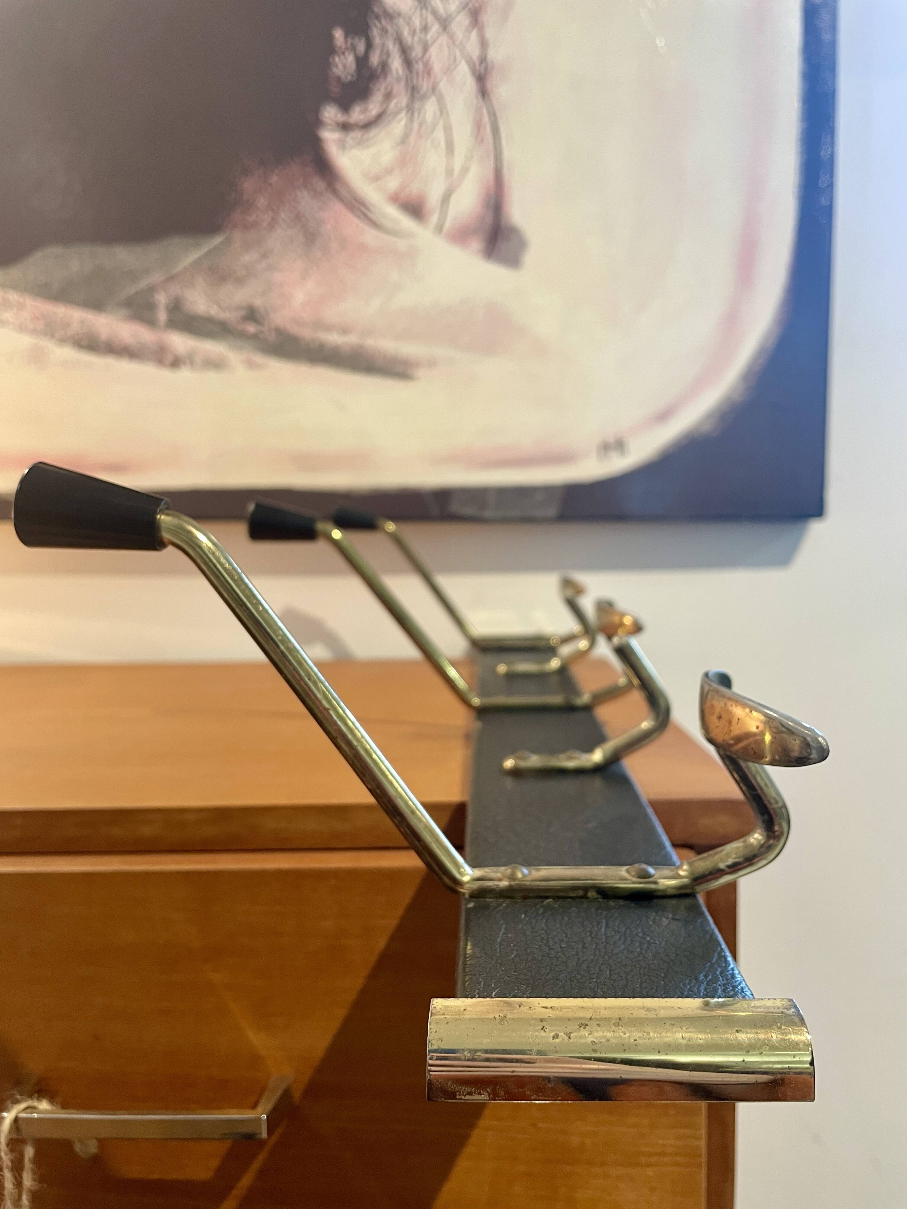 Wall coat rack with 5 vintage hooks